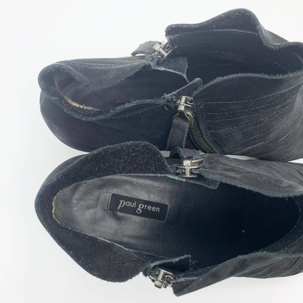 PAUL GREEN Malibu Nubuck Sliced Double Zip Booties - Picture 9 of 14